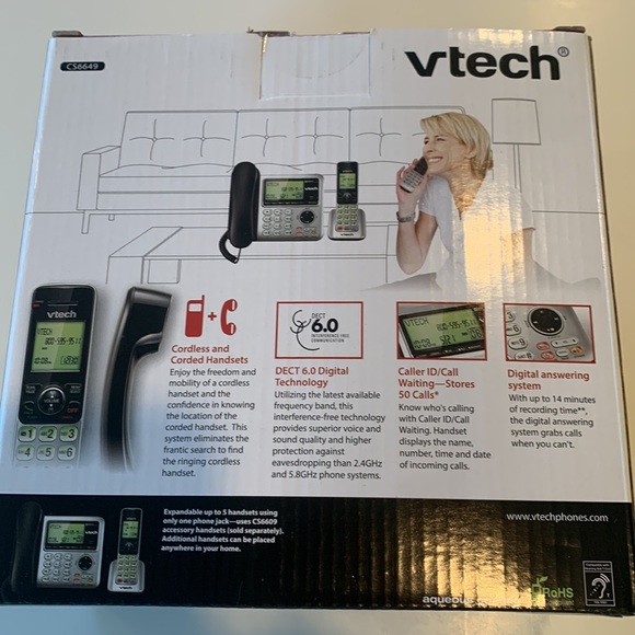 Vtech Cordless/Corded Digital Answering System Caller ID/Call Waiting Base New - Picture 4 of 6